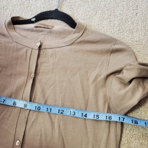 Falconeri Italy Mauve Pink Merino Wool Lightweight Button Down Cardigan L - Picture 7 of 8